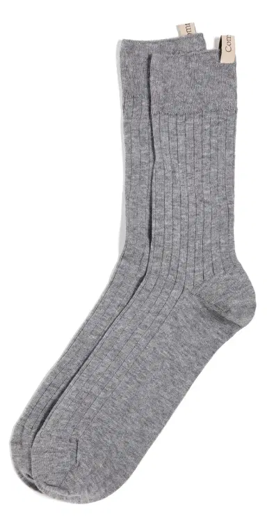 Comme Si The Yves Socks Heather Grey | Thumbnail 1
