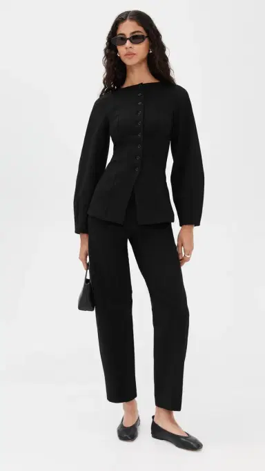 Aligne Markus Ponte Barrel Leg Trousers Black 2 | Thumbnail 5