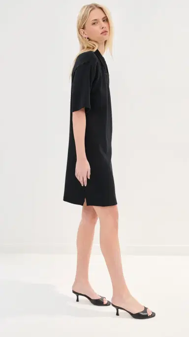 LE BOP Solene Polo Mini Dress Black | Thumbnail 4