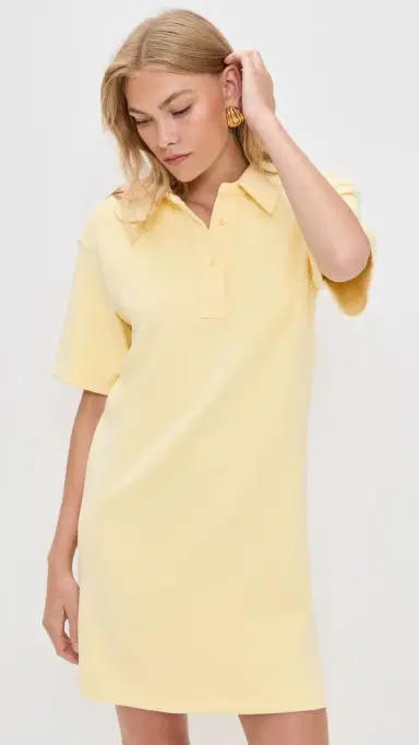 LE BOP Solene Polo Mini Dress Butter Yellow | Thumbnail 3