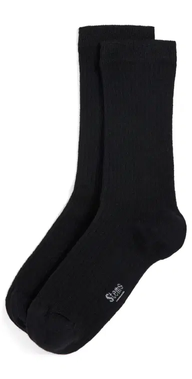 Stems Cashmere Crew Socks Black One Size | Thumbnail 1