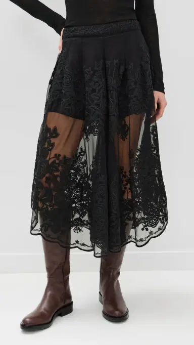 Sea Arielle Lace Flared Pants Black | Thumbnail 2