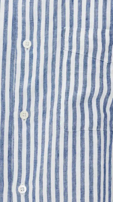 Madewell ong Sleeve Linen Top Blue Stripe | Thumbnail 6