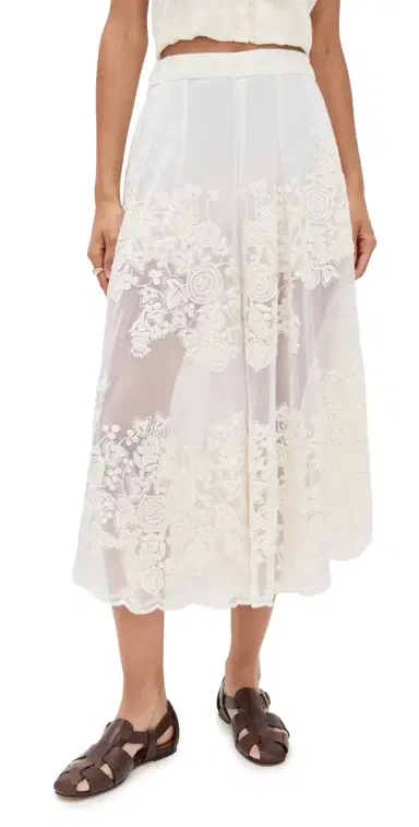 Sea Arielle Lace Flared Pants Cream | Thumbnail 1 Sea Arielle Lace Flared Pants Cream | Thumbnail 1