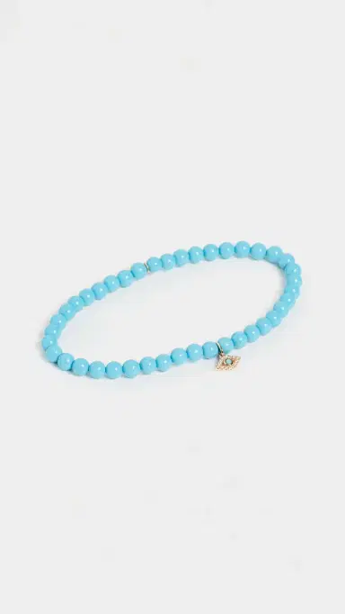 Sydney Evan 14k Gold Turquoise Beaded Evil Eye Charm Bracelet | Thumbnail 2 Sydney Evan 14k Gold Turquoise Beaded Evil Eye Charm Bracelet | Thumbnail 2