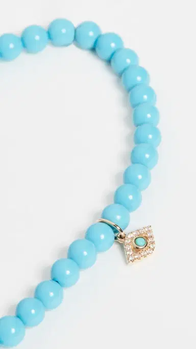 Sydney Evan 14k Gold Turquoise Beaded Evil Eye Charm Bracelet | Thumbnail 4 Sydney Evan 14k Gold Turquoise Beaded Evil Eye Charm Bracelet | Thumbnail 4