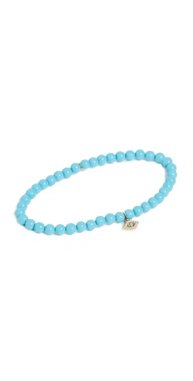 Sydney Evan 14k Gold Turquoise Beaded Evil Eye Charm Bracelet | Thumbnail 1 Sydney Evan 14k Gold Turquoise Beaded Evil Eye Charm Bracelet | Thumbnail 1