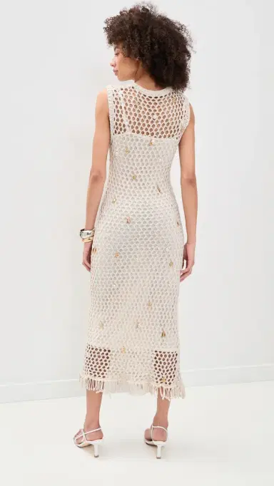 SIMKHAI Coralia Knit Charmed Midi Dress Sand ulti | Thumbnail 3