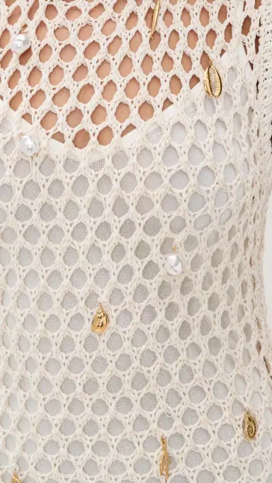 SIMKHAI Coralia Knit Charmed Midi Dress Sand ulti | Thumbnail 6