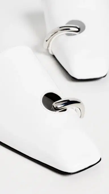 Tory Burch Pierced Mules Bianco/Silver 8 | Thumbnail 6