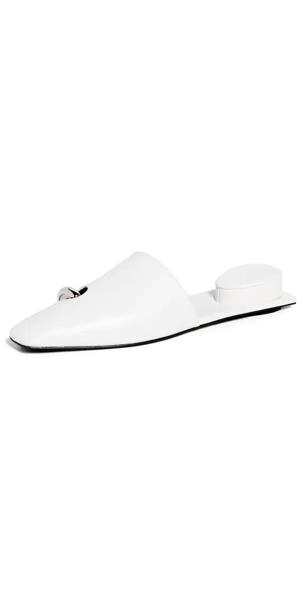 Tory Burch Pierced Mules Bianco/Silver