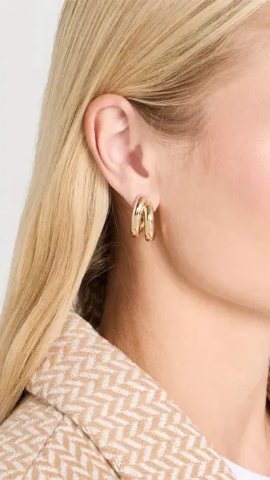 Jenny Bird Florence Hoop Earrings Gold One Size | Thumbnail 3