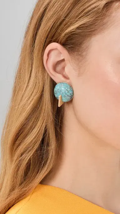 Cult Gaia Una Earrings Ibiza Turquoise One Size | Thumbnail 3