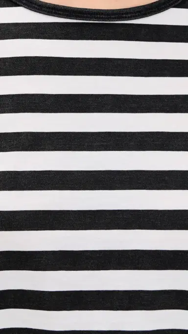 R13 Striped Baby Tee Black And White Wide Stripe | Thumbnail 6