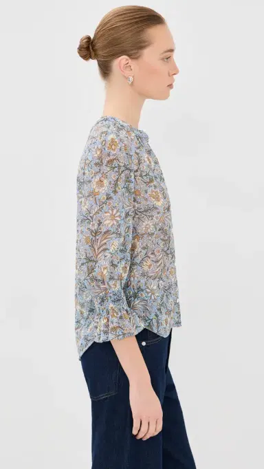 Veronica Beard Ashlynn Blouse Blue Jay Multi | Thumbnail 4 Veronica Beard Ashlynn Blouse Blue Jay Multi | Thumbnail 4