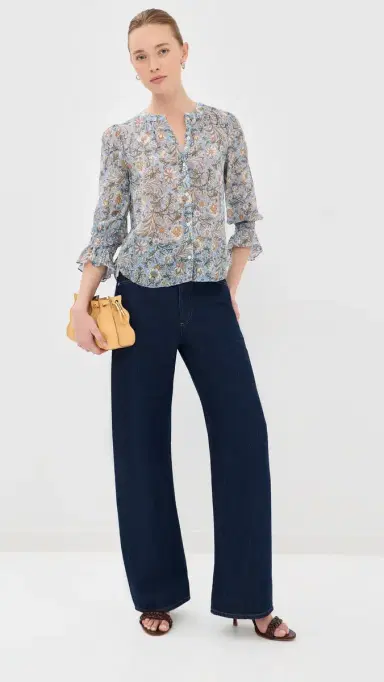 Veronica Beard Ashlynn Blouse Blue Jay Multi | Thumbnail 5 Veronica Beard Ashlynn Blouse Blue Jay Multi | Thumbnail 5