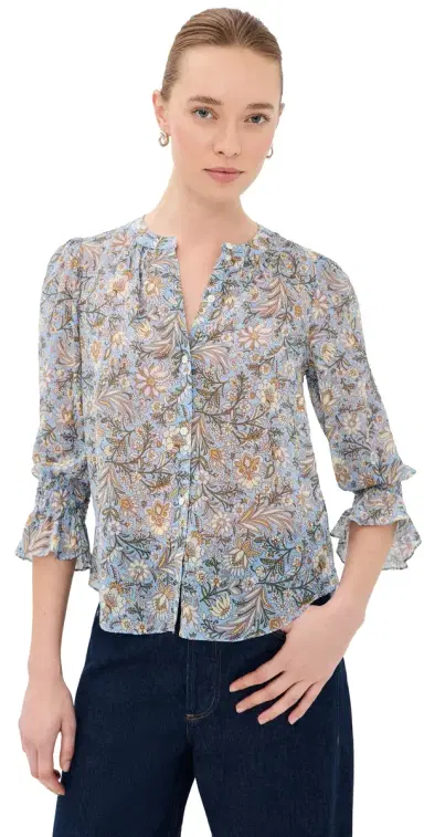 Veronica Beard Ashlynn Blouse Blue Jay Multi | Thumbnail 1 Veronica Beard Ashlynn Blouse Blue Jay Multi | Thumbnail 1