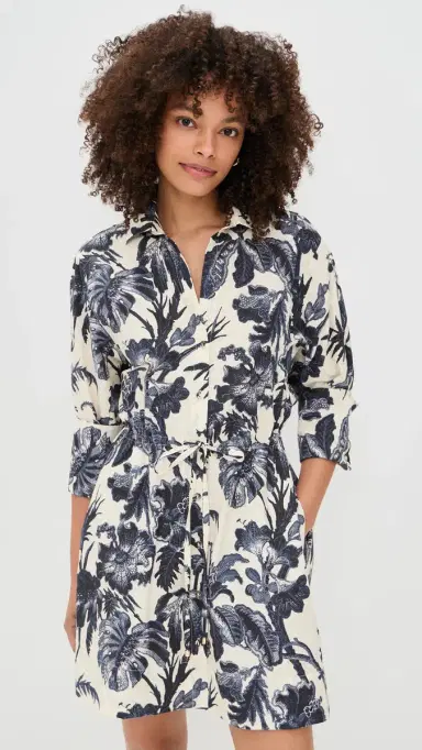 Cara Cara Henry Dress Fauna Floral Navy | Thumbnail 2