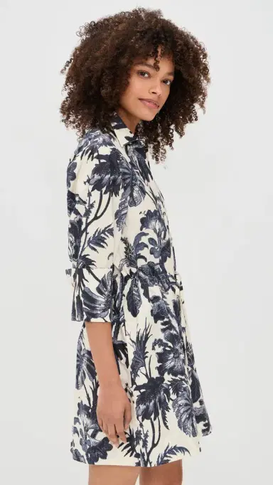 Cara Cara Henry Dress Fauna Floral Navy | Thumbnail 4