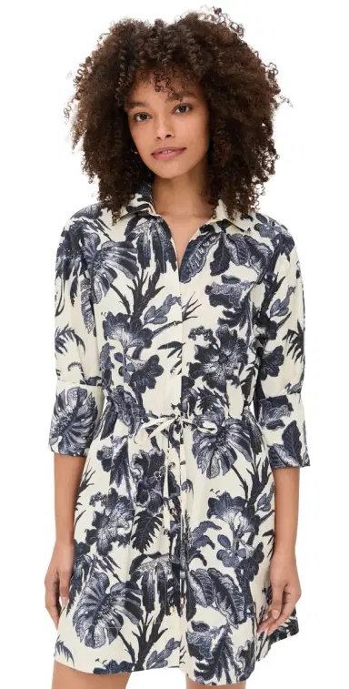Cara Cara Henry Dress Fauna Floral Navy | Thumbnail 1