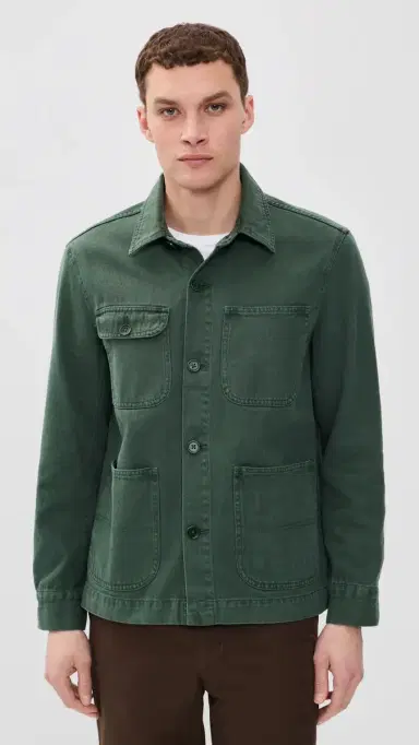 Alex Mill Garment Dyed Work Jacket in Recycled Denim Faded Cypress S | Thumbnail 2