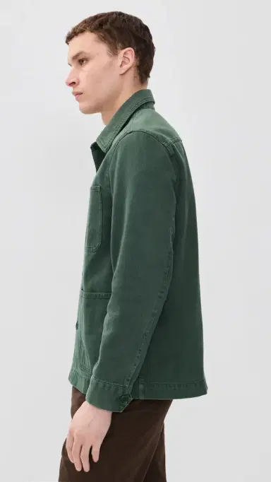Alex Mill Garment Dyed Work Jacket in Recycled Denim Faded Cypress S | Thumbnail 4