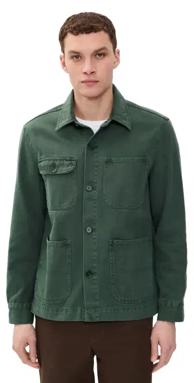 Alex Mill Garment Dyed Work Jacket in Recycled Denim Faded Cypress S | Thumbnail 1