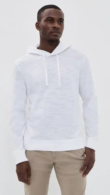 Faherty Sunwashed Slub Hoodie White | Thumbnail 2