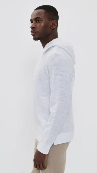 Faherty Sunwashed Slub Hoodie White | Thumbnail 4