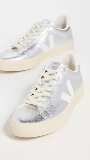 Veja Campo Chromefree Leather Sneakers Silver White | Thumbnail 5 Veja Campo Chromefree Leather Sneakers Silver White | Thumbnail 5