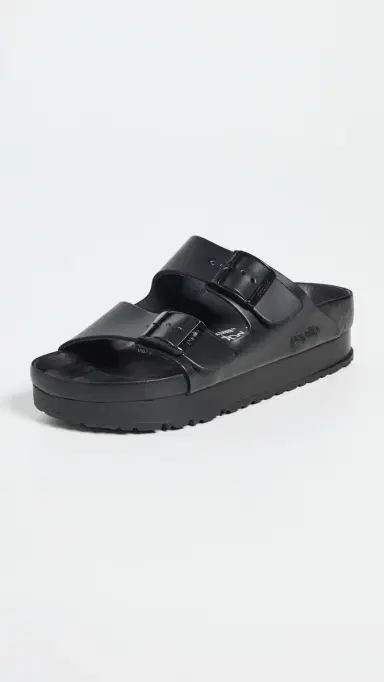 Birkenstock Arizona Platform Flex Exquisite Sandals Black | Thumbnail 2
