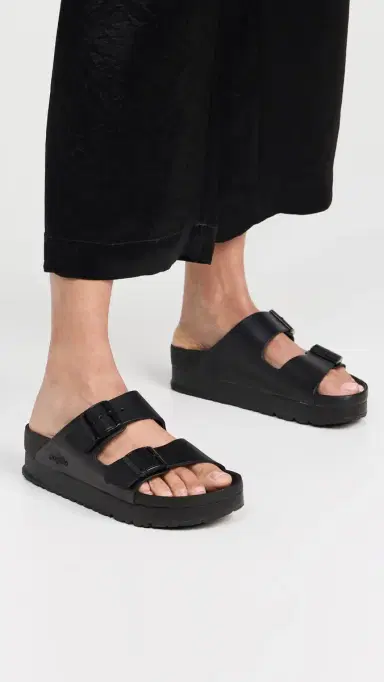 Birkenstock Arizona Platform Flex Exquisite Sandals Black | Thumbnail 3