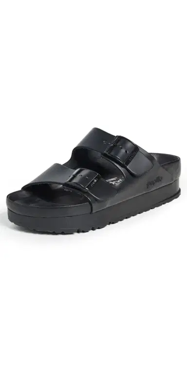 Birkenstock Arizona Platform Flex Exquisite Sandals Black | Thumbnail 1