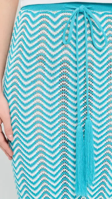 Dur Doux Wave Knit Maxi kirt Turquoise/White | Thumbnail 6 Dur Doux Wave Knit Maxi kirt Turquoise/White | Thumbnail 6