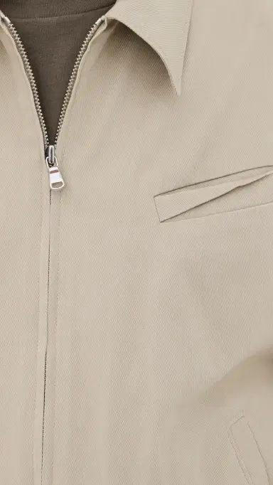 Tibi Luxe Spring Twill Bomber Jacket Taupe | Thumbnail 6