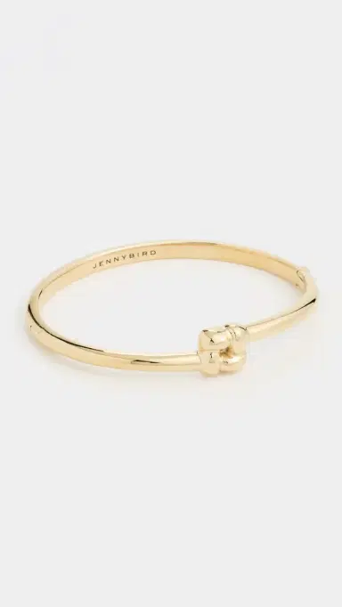 Jenny Bird Slim Woven Square Bangle High Polish Gold L | Thumbnail 2