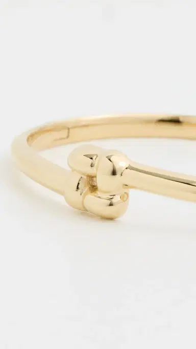Jenny Bird Slim Woven Square Bangle High Polish Gold L | Thumbnail 4