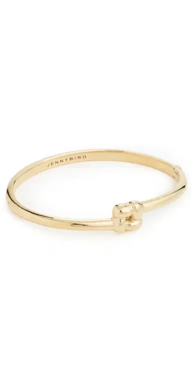 Jenny Bird Slim Woven Square Bangle High Polish Gold L | Thumbnail 1