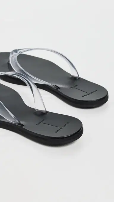 Black Suede Studio Jelly Sandals Clear PVC 40 | Thumbnail 4