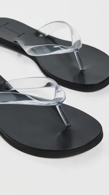Black Suede Studio Jelly Sandals Clear PVC 40 | Thumbnail 6