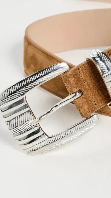 L'Agence Aya Western Engraved Belt Cognac Suede | Thumbnail 5 L'Agence Aya Western Engraved Belt Cognac Suede | Thumbnail 5