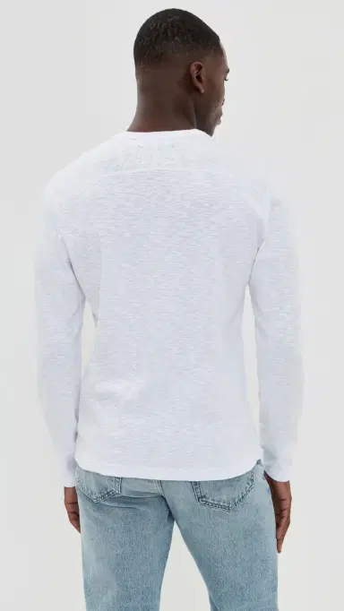 Reigning Champ 1x1 Slub Slim Henley White | Thumbnail 3