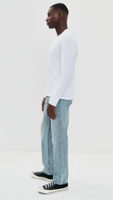 Reigning Champ 1x1 Slub Slim Henley White | Thumbnail 4