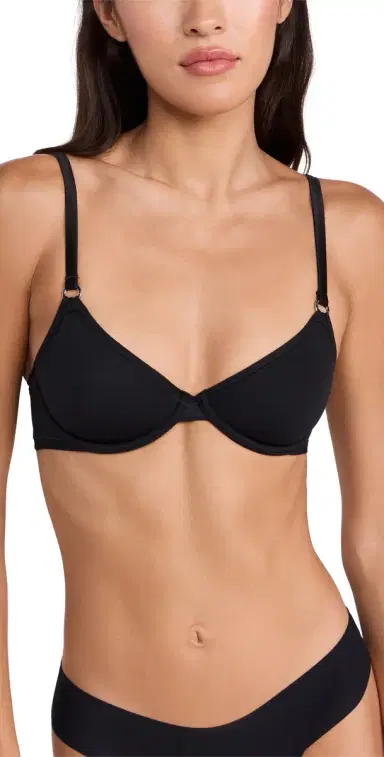 Fleur du Mal Le Stretch Multifit Micro Unlined Balconette Bra Black 36C | Thumbnail 1