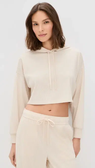 Beyond Yoga Breathe Easy Ribbed Cropped Hoodie | Thumbnail 2 Beyond Yoga Breathe Easy Ribbed Cropped Hoodie | Thumbnail 2