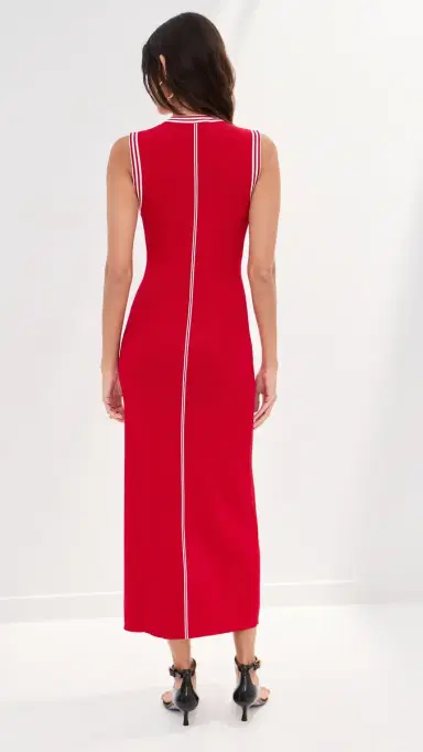 LE BOP Ringer Midi Dress Poppy/White | Thumbnail 4 LE BOP Ringer Midi Dress Poppy/White | Thumbnail 4