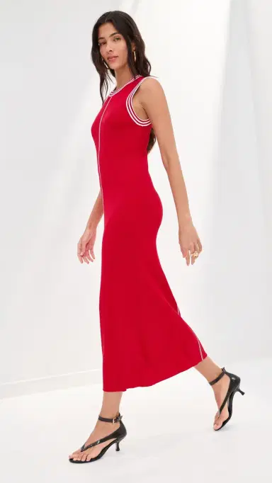 LE BOP Ringer Midi Dress Poppy/White | Thumbnail 5 LE BOP Ringer Midi Dress Poppy/White | Thumbnail 5