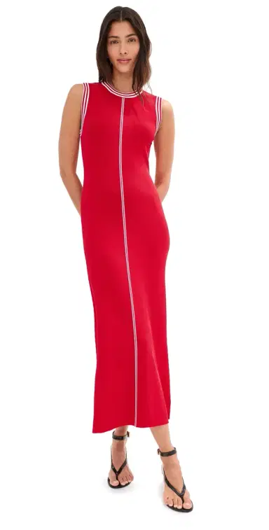 LE BOP Ringer Midi Dress Poppy/White | Thumbnail 1 LE BOP Ringer Midi Dress Poppy/White | Thumbnail 1