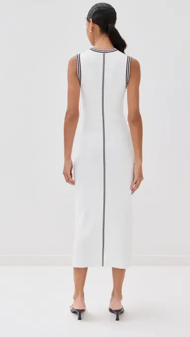 LE BOP Ringer Midi Dress White & Chocolate | Thumbnail 4 LE BOP Ringer Midi Dress White & Chocolate | Thumbnail 4