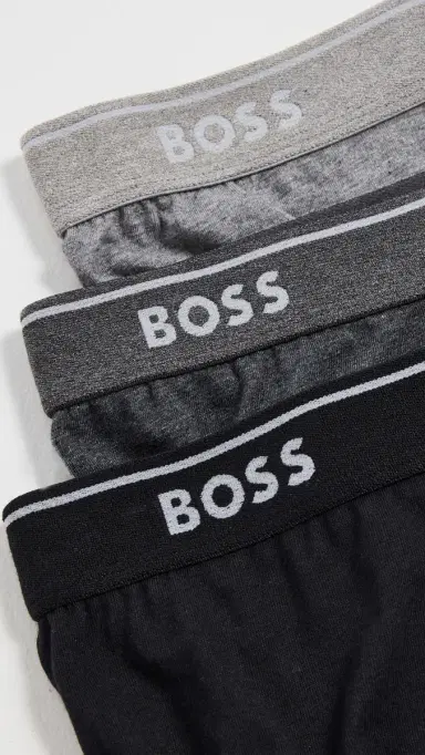 BOSS Classic Cotton Boxer Briefs 3 Pack Grey XL | Thumbnail 5